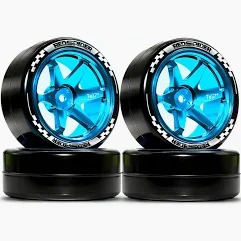 Jogo De Pneus Automodelo 65mm, Revinho Traxxas 12mm RC 1/10  1/12Versao Pro Roda De Metal Anodizado