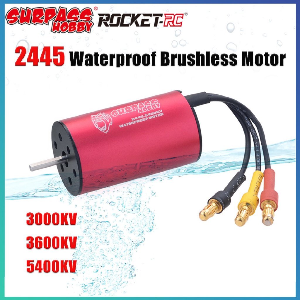 SURPASS HOBBY 2445 Motor À Prova D'água 2.3mm Sem Escova 3000KV 3600KV 5400KV Para Traxxas HSP 1/16 RC Drift Racing Carr