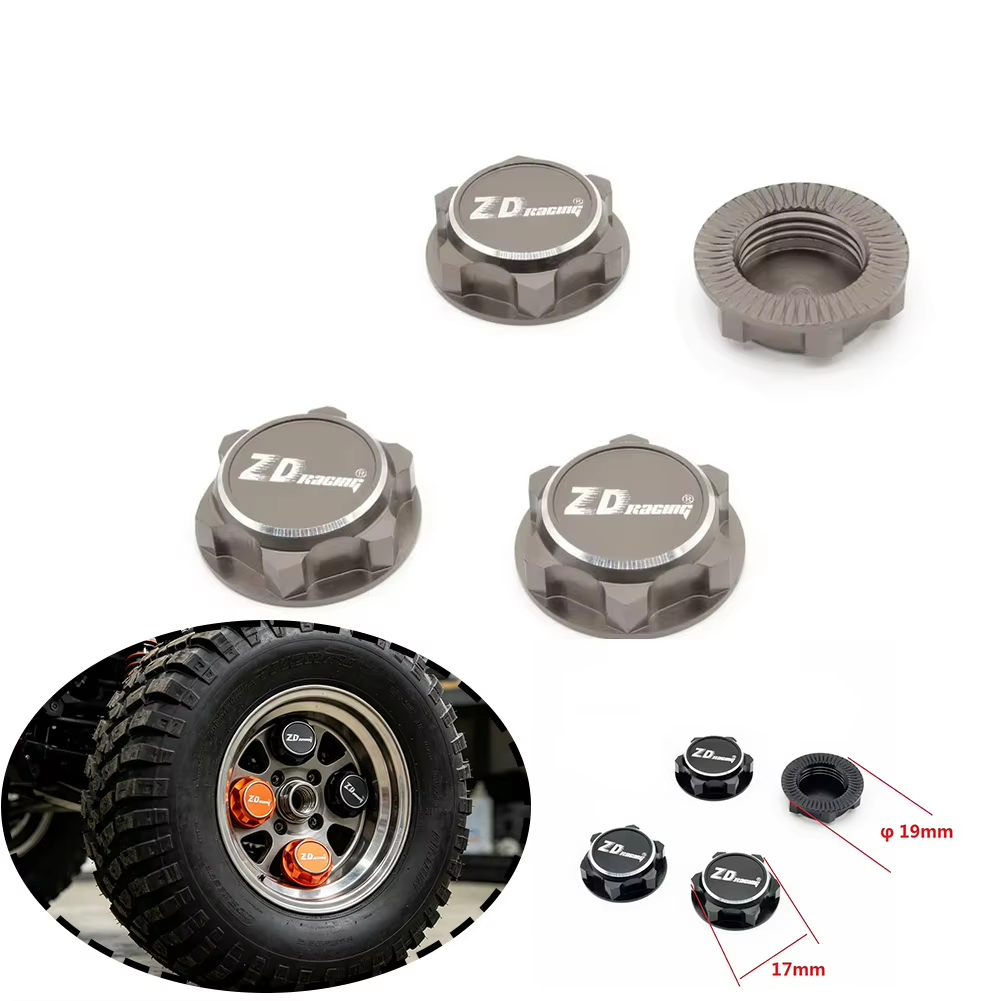 Porcas De Roda Hexagonais De Alumínio 17mm , À Prova De Poeira , Antiderrapantes Para Peças De Brinquedo RC 1/8 Traxxas