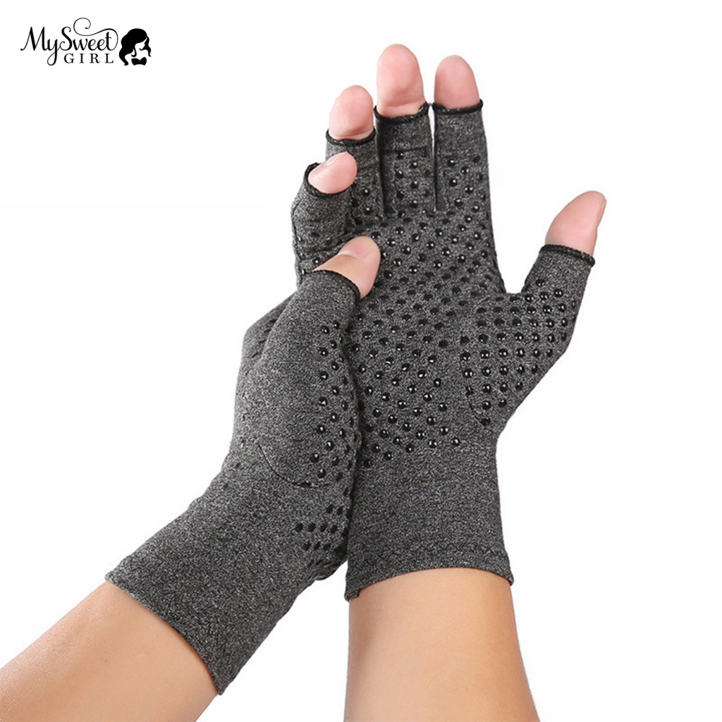 Hand Pain Relief Gloves Breathable Compression 1 Pair Arthritis Fingerless Therapy for Wrist Support Rehabilitation for