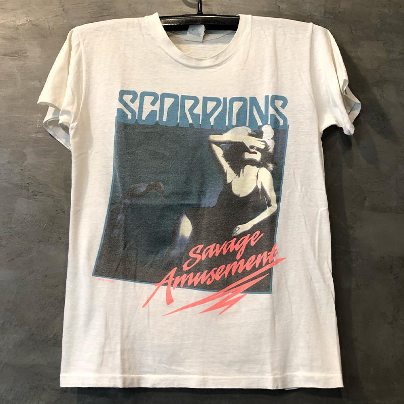 Scorpion Teamscorpions Retro Clássico vintage Metal Swing T-Shirt Manga Curta Solta oversize
