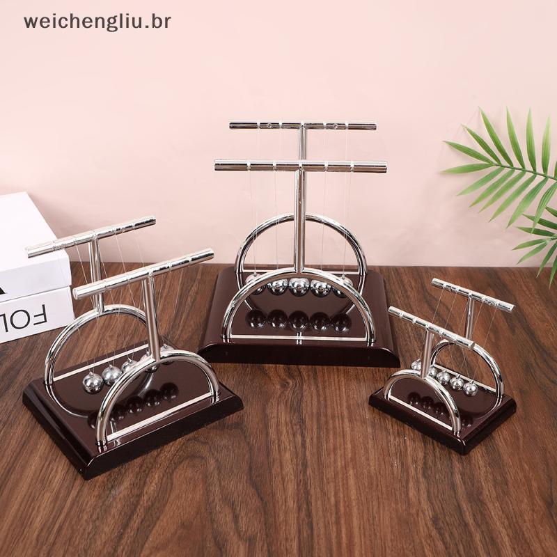 # weicheng T Shape Newton Cradle Metal Swing Balls Pêndulo De Equilíbrio Decoração De Mesa Exclusiva Para Presente De Fe