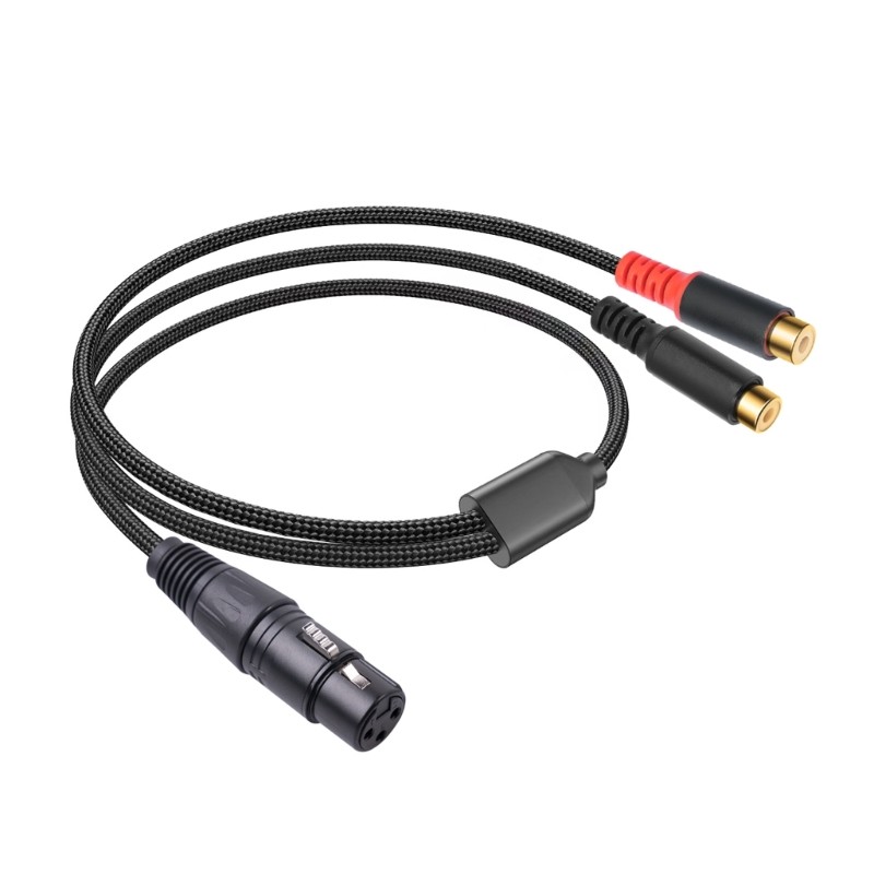 zzz XLR Fêmea Para 2RCA Y Splitter Patching Cable Desequilíbrio