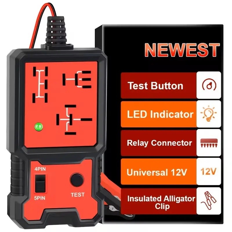 [FathersDayGift] Testador de Relés Versátil 124 Pinos e 5 Pinos para Eletrônica Automotiva com Luz LED, Design Ergonômic