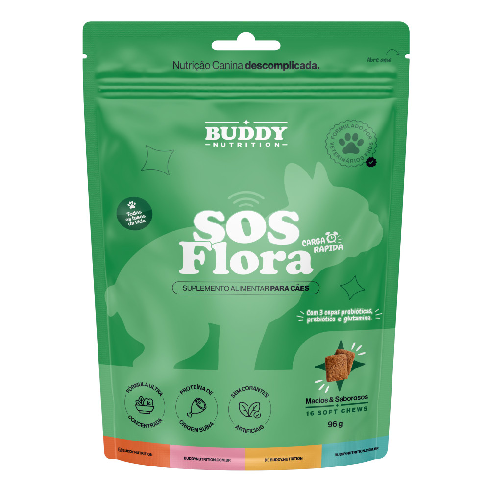 Buddy Nutrition - SOS Flora - 16 Soft Chews - 96g