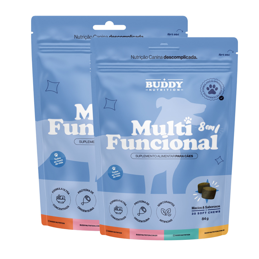 Buddy Nutrition - 2x Multi Funcional 8 em 1 - 30 Soft Chews - 84g