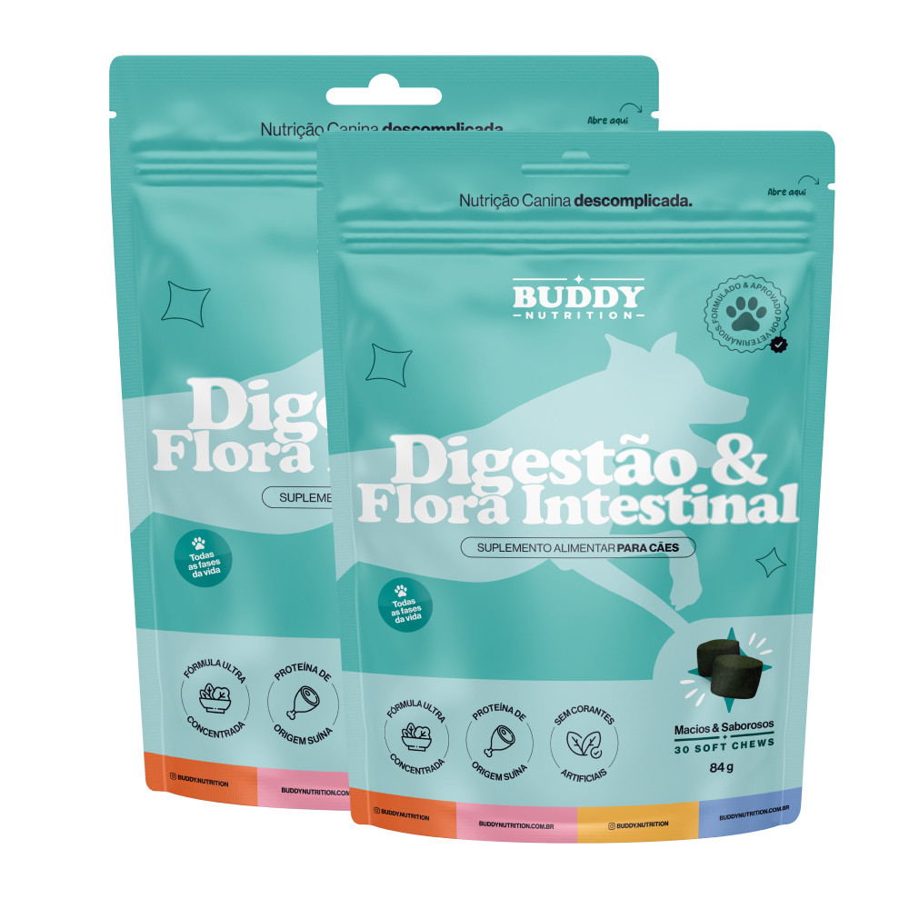 Buddy Nutrition - 2x Digestão & Flora Intestinal - 30 Soft Chews - 84g