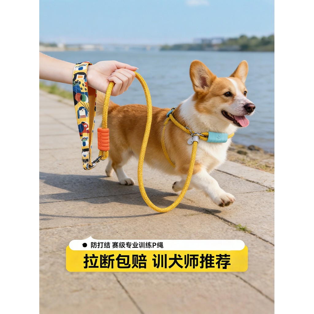Corgi Training Dedicado P-Rope P-Chain Perfuração à prova de explosão Anti-emaranhamento Negrito Resistente à mordida Cã