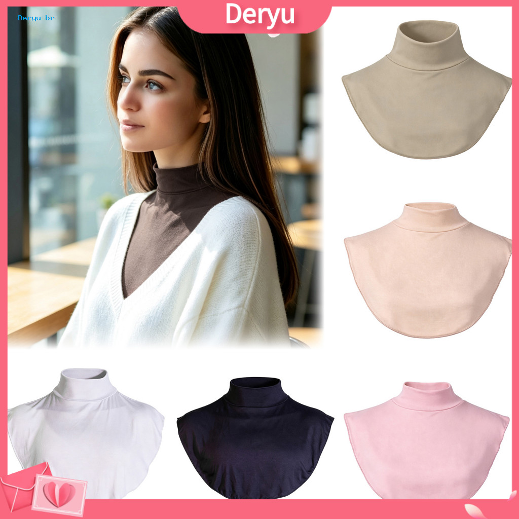 Comfortable Neck Cover Half High Dickey Women’s Detachable Turtleneck Collar Fake Top Fashion Layering Mock Blouse Fal
