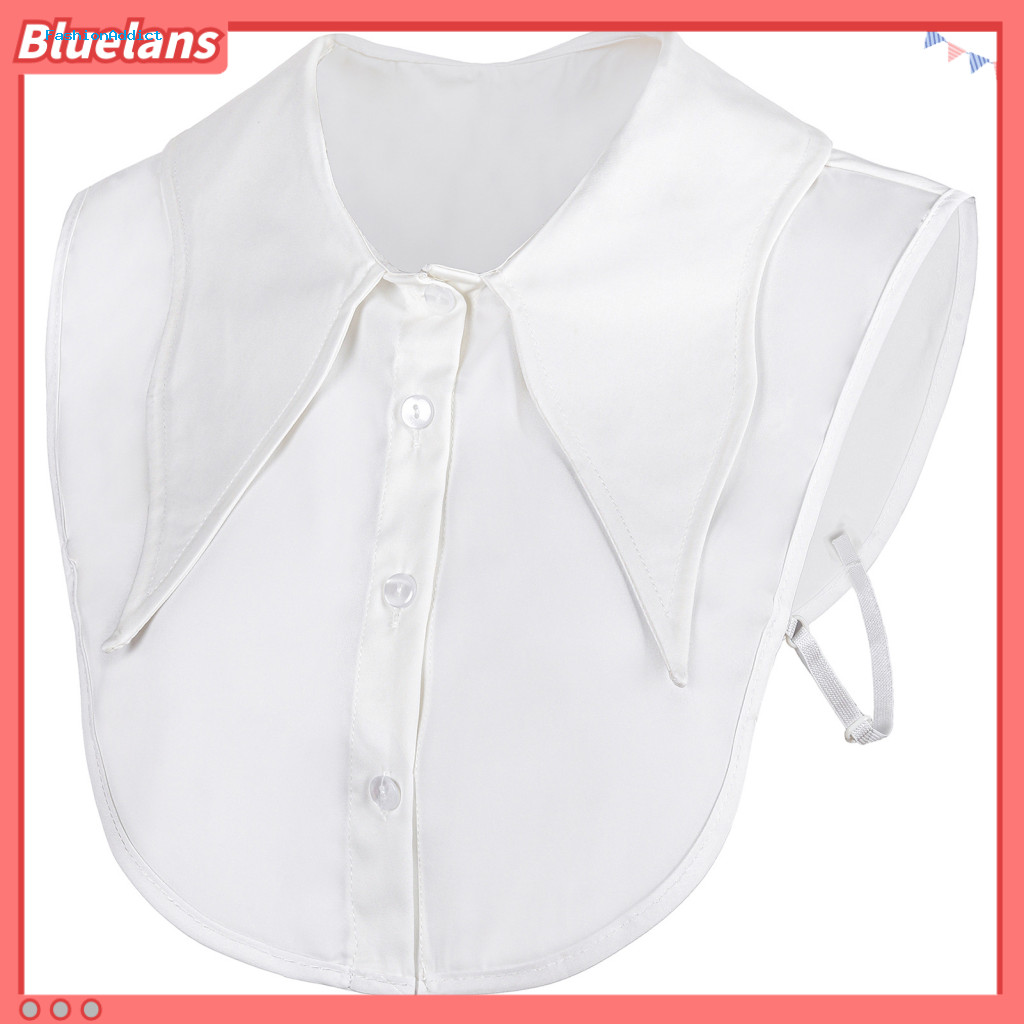 Modern Collar Ornament Fake for Sweaters Detachable for Women Adjustable Dickey Shirt with Button Stylish Layering Acces