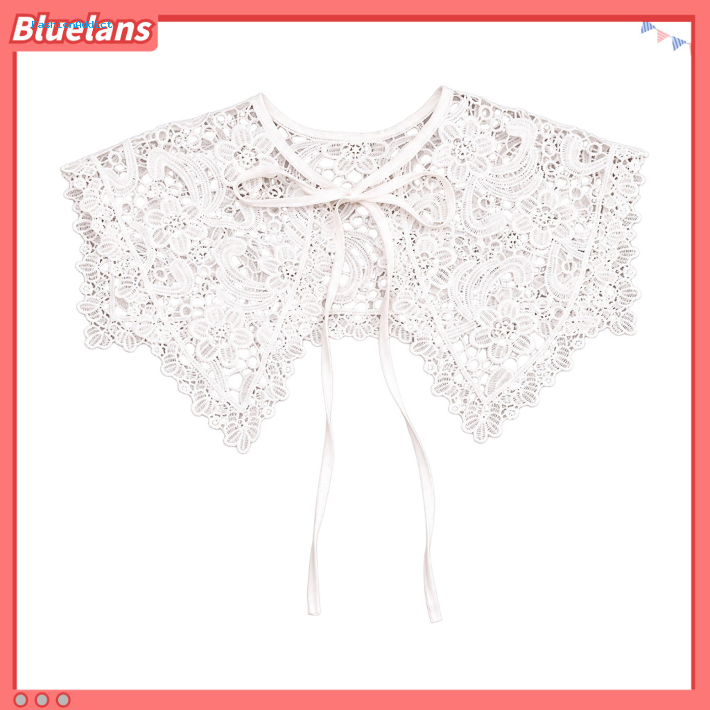 Detachable Lace Collar Vintage Dickey Women’s False Hollow Floral Fake Adjustable Lapel Choker Necklace for Shirts