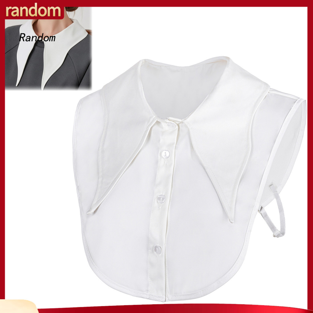 Removable Shirt Collar Fake for Sweaters Detachable for Women Adjustable Dickey with Button Stylish Layering Accessory f
