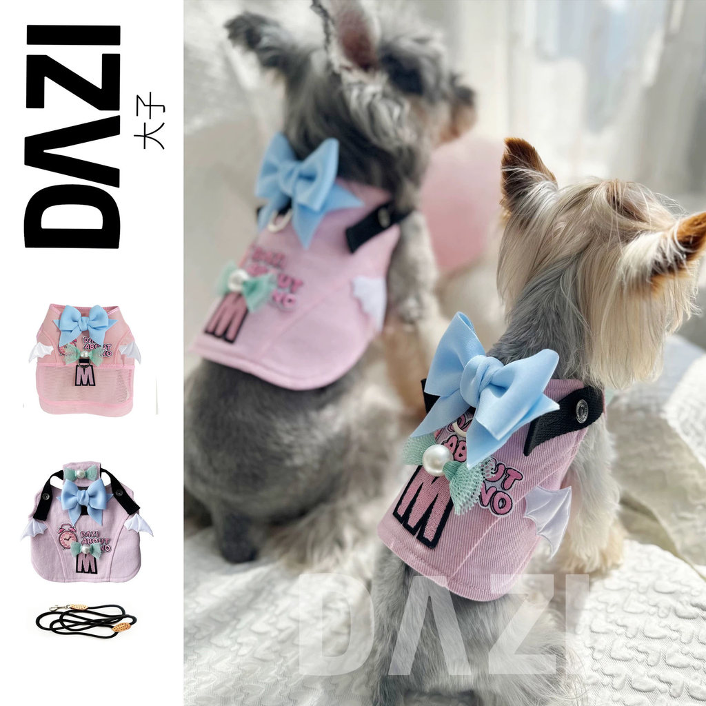 DAZI DAZI Original Pet Dog Cat Roupas Trela Colete Estilo Cinta Peitoral Colete Outing Dog Walking
