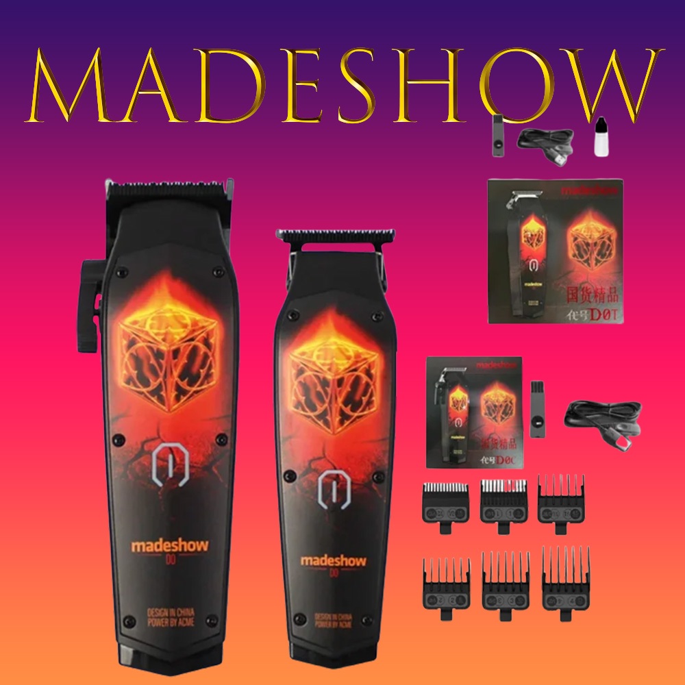 MadeShow M10+M11 D0/D2/D3  Novo Profissional Hair Clipper + Trimmer Set 0.1mmMair Máquina De Corte T Lâmina De Alta Velocidade De Alta Qualidade