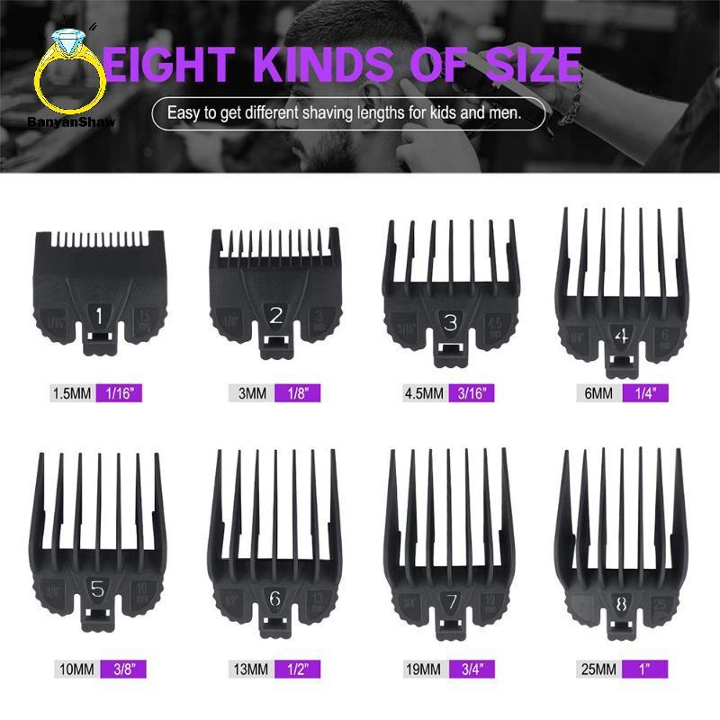 [BANY] 8 Pçs/Set Universal Cabelo Clipper Limitb Guia De Corte De Salão Conjunto De Substituição Profissional Elétrico T