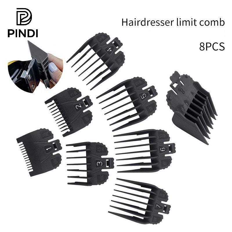 PINDI 8 Pçs/Set Universal Máquina De Cortar Cabelo Limitb Guia De Corte De Salão Conjunto De Substituição Profissional A