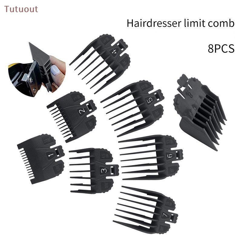 TUTU 8 Pçs/Set Universal Máquina De Cortar Cabelo Limite Pente Guia De Corte De Salão Conjunto De Substituição Profissio
