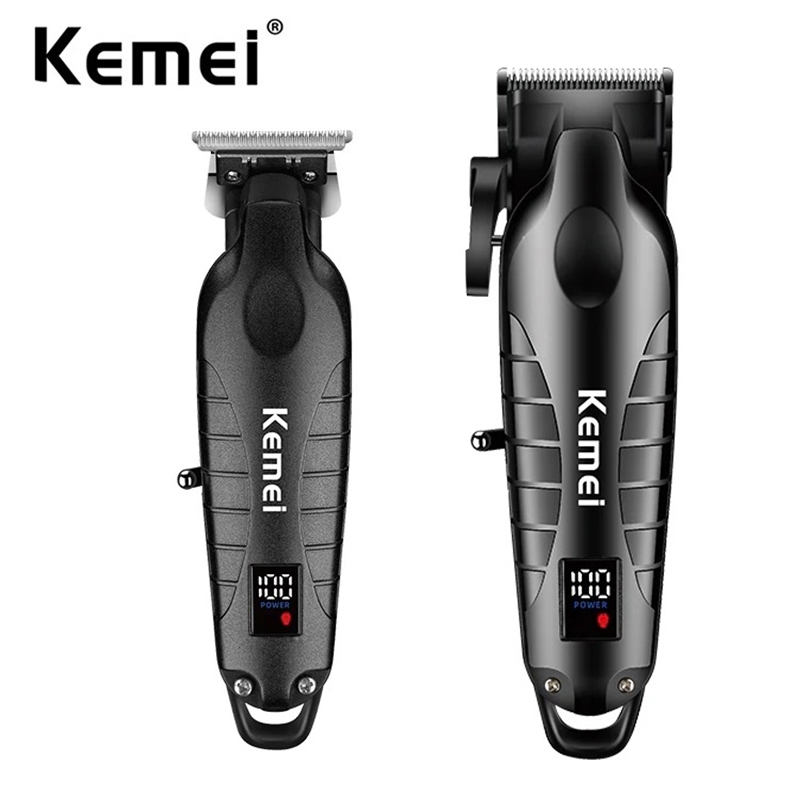 Kemei 2290 2293 Aparador De Cabelo Profissional Sem Fio Para Homens Barbeador E Zero Gapped Set Kit De Corte Elétrico
