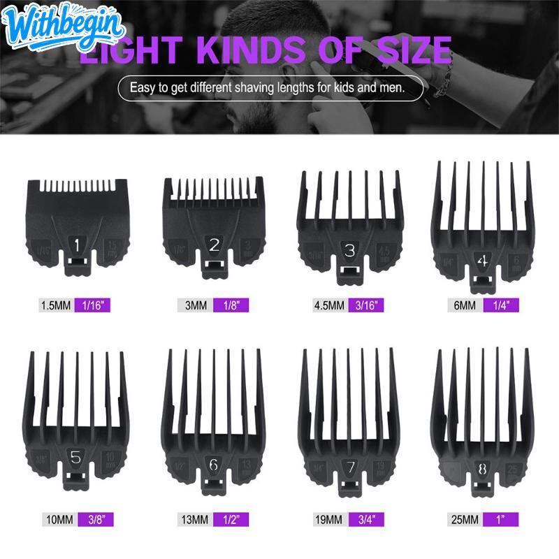 WIT 8 Pçs/Set Universal Máquina De Cortar Cabelo Limite Pente Salão Corte Guia Substituição Conjunto Profissional Aparad