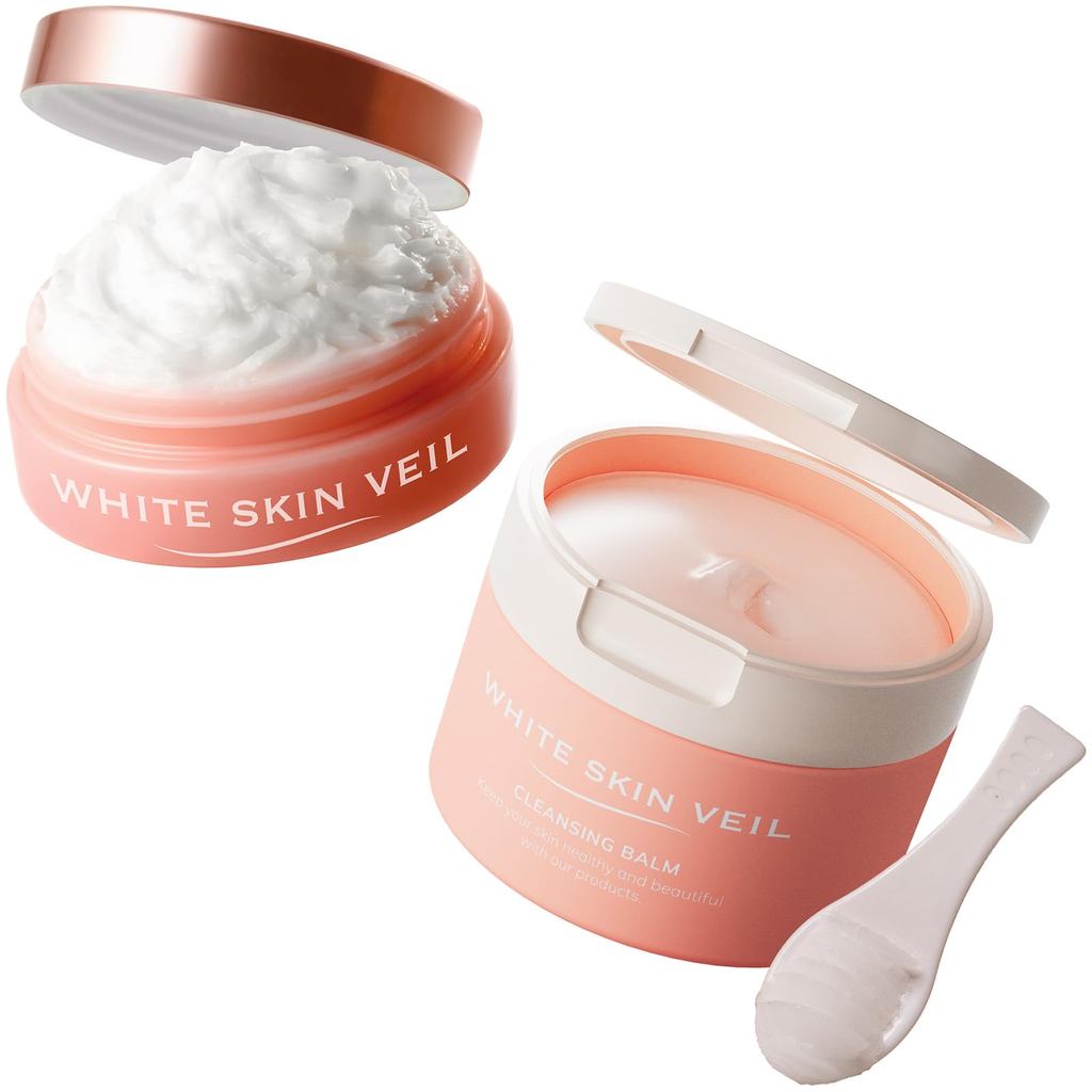 🇯🇵 Direct from Japan | White Skin Veil Pore Concealing Korean Makeup Base & Enzyme Cleansing Balm Set | 5-in-1 Primer