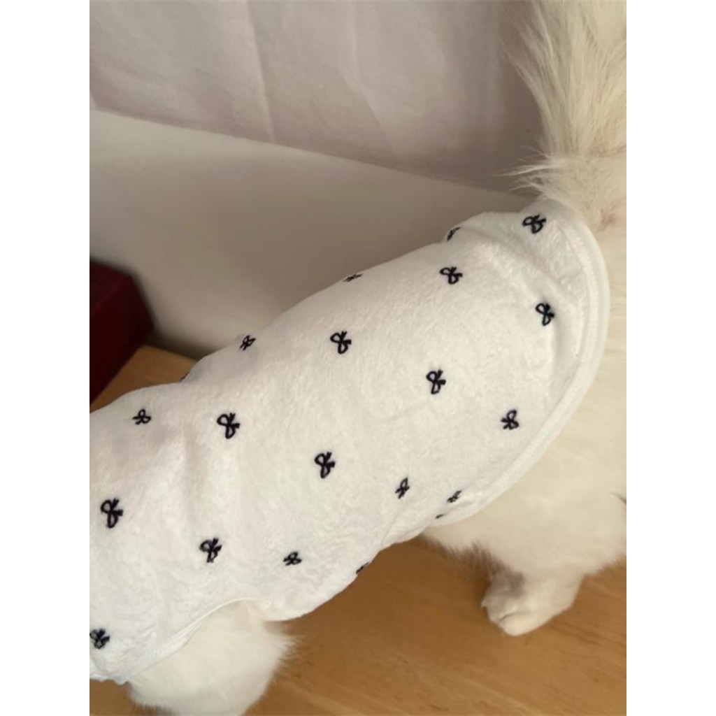Bowknot Pet Cat Roupas Inverno Engrossado Flanela Anti-derramamento Anticongelante Não-derramamento