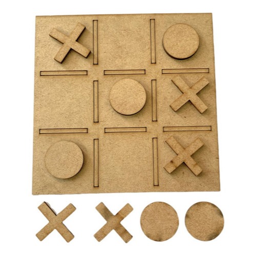 Kit 15 Jogos Da Velha Mdf Decoração Aplique Corte Laser 15cm