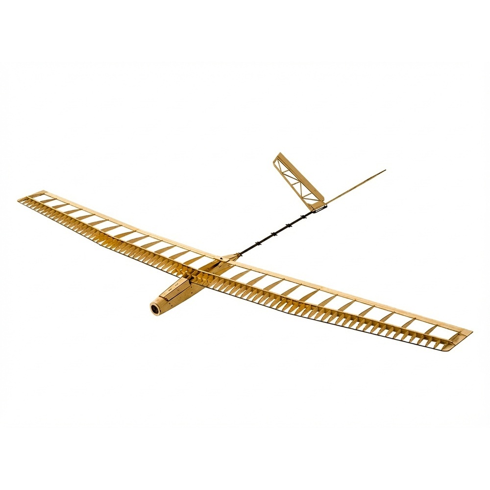 Avião RC UZI Balsa 1400mm - Laser Cut Estrutura Leve Voo Estável - Kit Montar com Motor Elétrico - Ideal para Asa Fixa