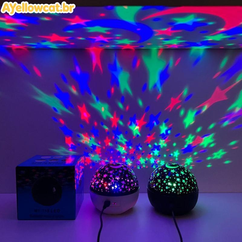 AYellowcat Starry Moon Galaxy LED Projetor Night Light Auto RGB Mudança De Cor Lâmpada Alimentada Por USB Para Pátio Ext