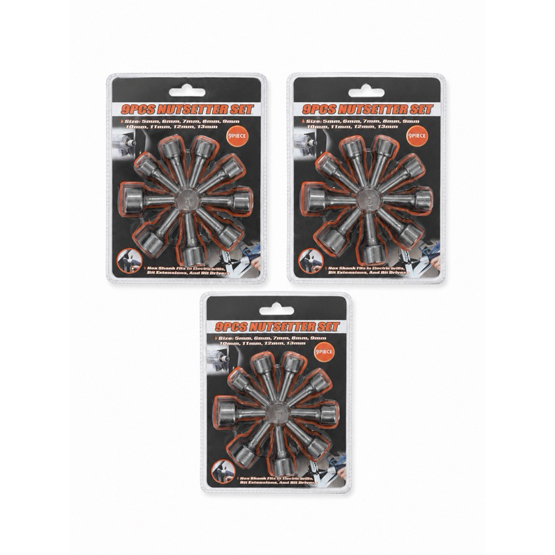 Kit Soquete Magnético 9 Peças para Parafusadeira e Furadeira – Nutsetter Set Profissional