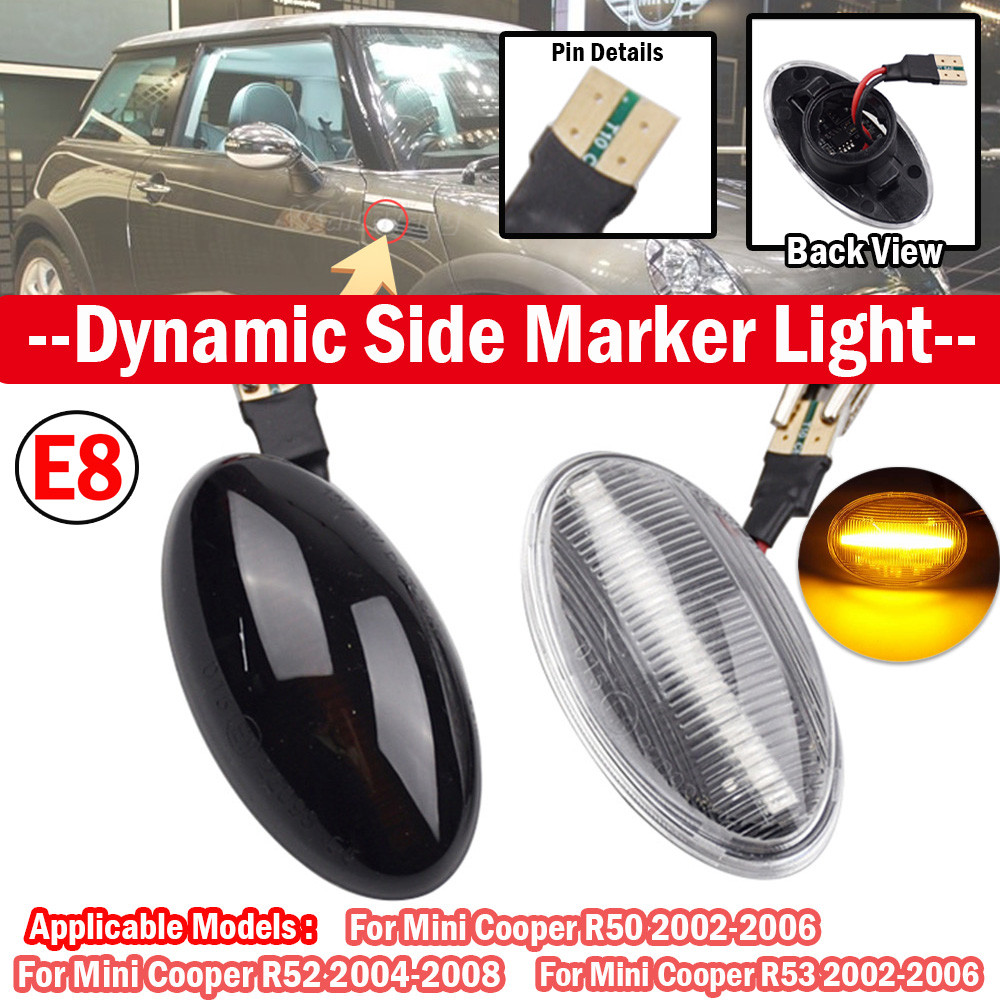 Para Mini Cooper R50 R53 2002-2006 Dinâmico LED Sinal De Volta Luz Marcador Lateral R52 2004-2008 Repetidor Lâmpada