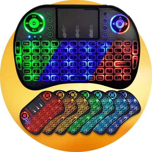 Air Mouse Com Teclado Sem Fio Para Smart Tv E Pc Preto