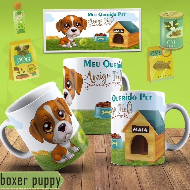 Caneca Meu Querido PET Boxer Puppy + Caixinha