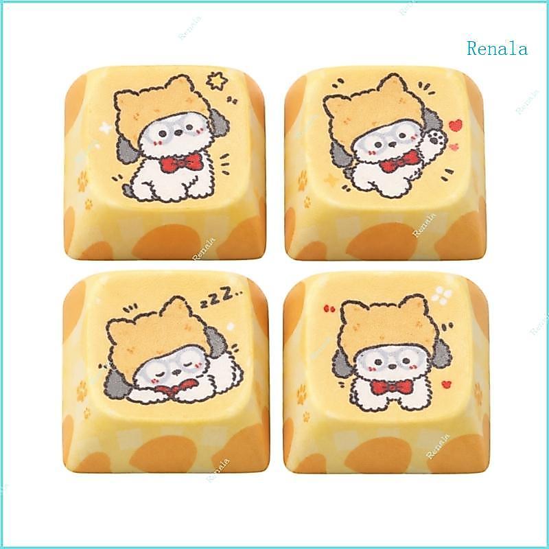 Renala Dye-Sublimed Puppy Keycap Set 4 Teclas PBT Coordenadas Textura Fina Fosca E Perfil XDA Para Compatível
