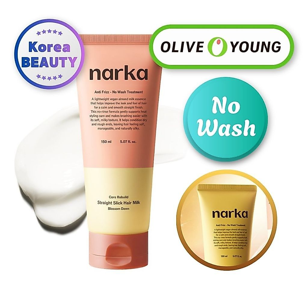 NARKA Core Rebuild Straight Slick Hair Milk 150ml Sem Lavagem Proteção Térmica Cuidados Com Os Cabelos