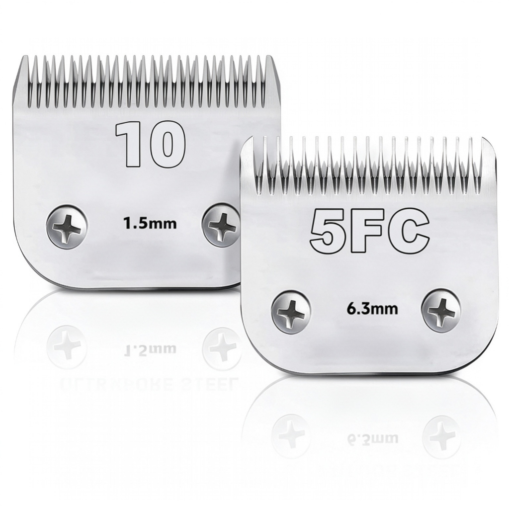 A5 Clipper Blade Kit #10 (1.5mm) + #5FC (6.3mm) – Compatible with Andis & Oster & Wahl – Rust-Resistant Stainless Steel
