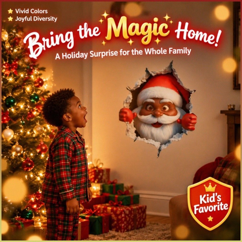 [Decorative] Santa Claus Wall Sticker Waterproof Easy to Stick for Refrigerator Doors and Walls Christmas/Santa Claus/Wa