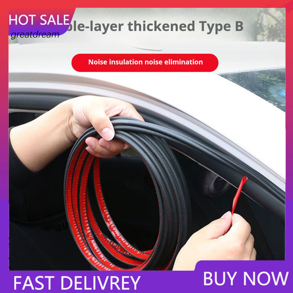 Door Rubber Sealing Strip Car Seal Noise Reduction Windproof Waterproof Strong Adhesive Easy Install for Auto for Cars