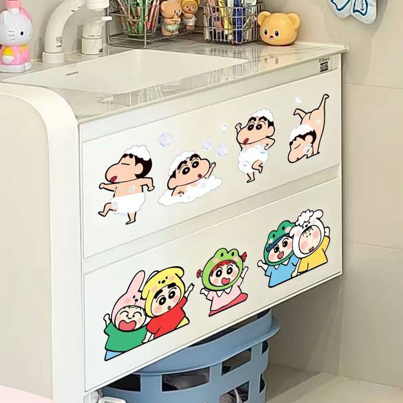 Bathroom Glass Door Wall Decoration Toilet Cute Ugly Sponge Baby Bathroom Tile Crashproof Sticker Waterproof sqtS