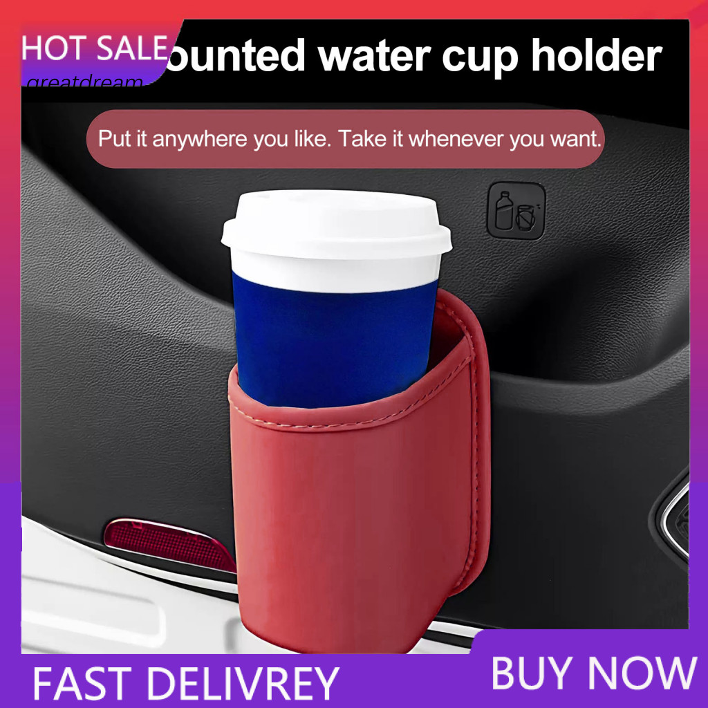 Car Storage Rack Door Pocket Organizer Leather Texture Waterproof Multi-functional Side Box with Cup Holder for Phone Wa