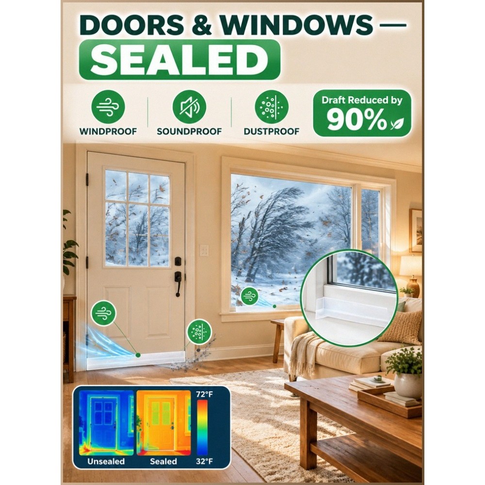 [Oferta Imperdível] Waterproof Windproof Door Seal Strip Weather Window Rubber Seal Weatherstrip Isolamento Porta/Adesiv