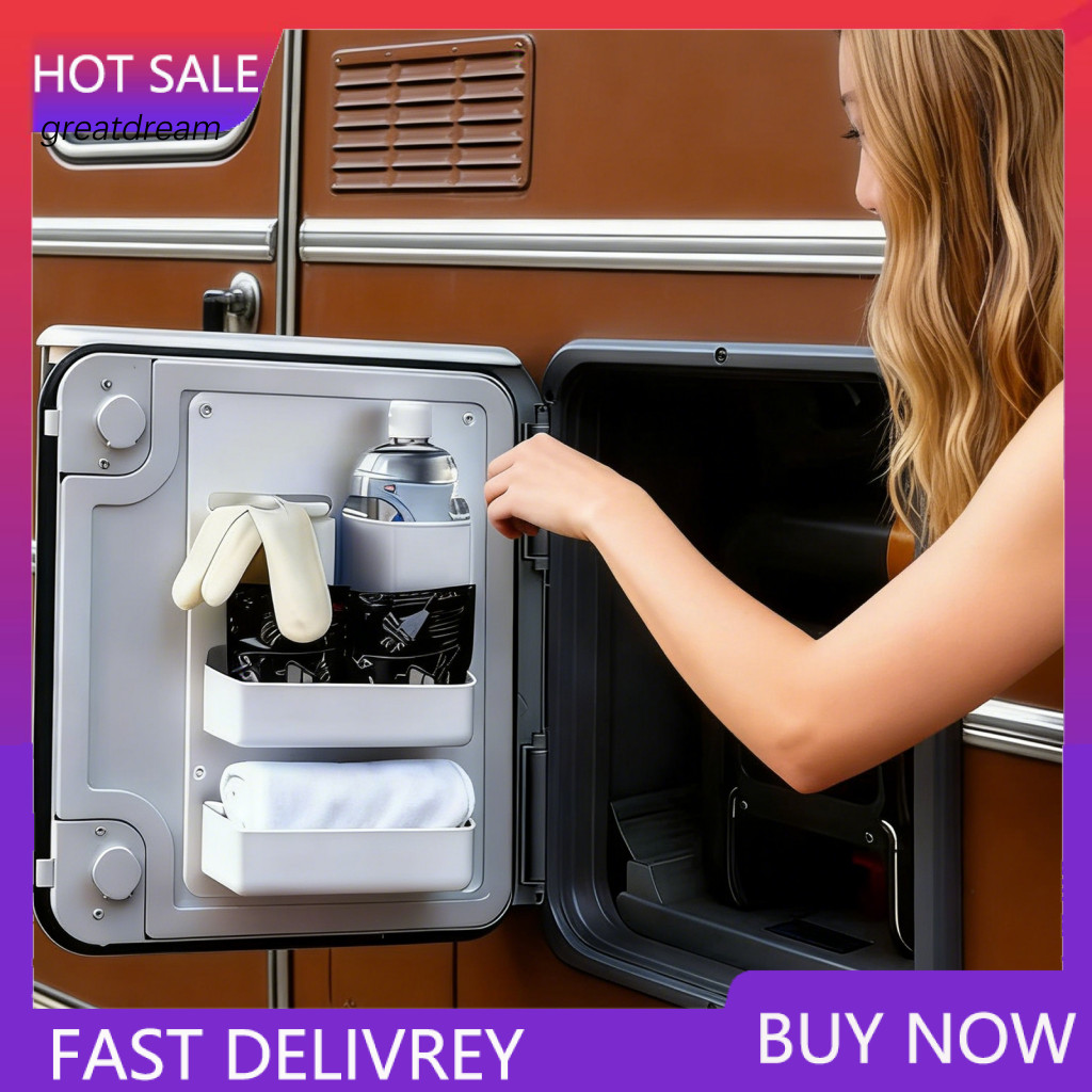 Multi-compartment Storage Rv Box Door Organizer for Doors No Drilling Installation Waterproof Scratch-resistant for Sout