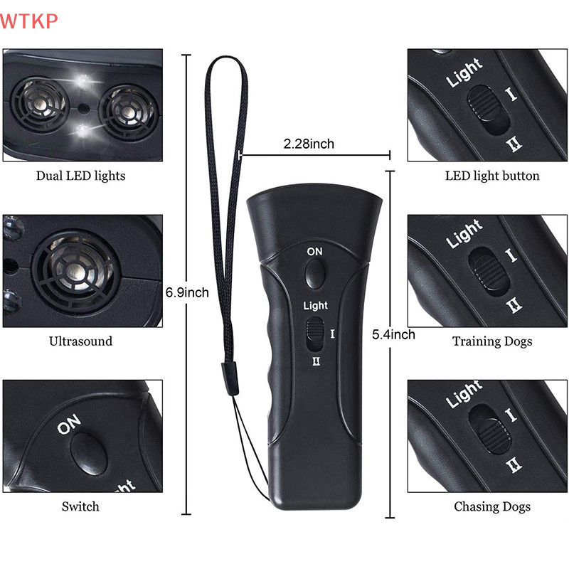 (WTKP) LED Ultrassônico Pet Dog Repeller Anti Latido Stop Bark Trainer