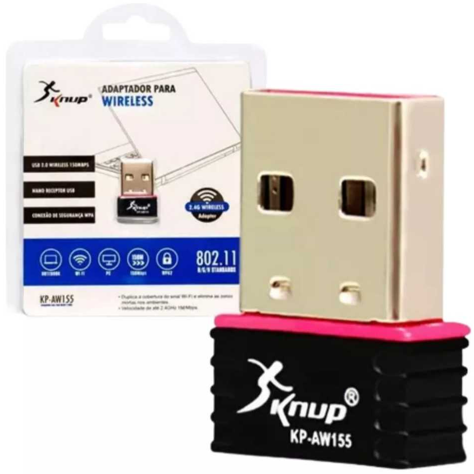 Adaptador Wi-Fi USB 2.0 150Mbps -  KP-AW155 - Knup
