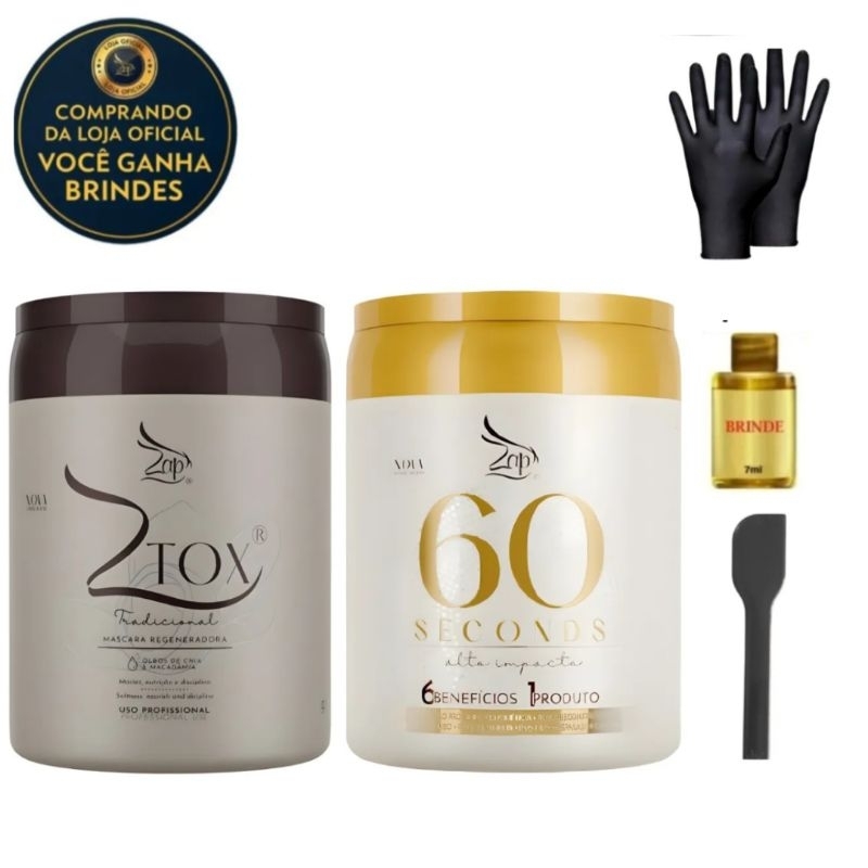 Kit Zap 2tox Tradicional + 60 Seconds Alta Hidratação
