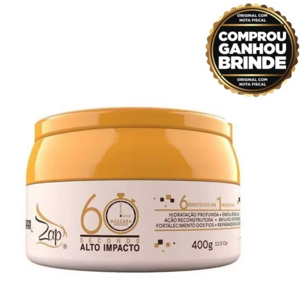 Máscara Zap 60 Seconds Hidratação Intensa 400g - Original
