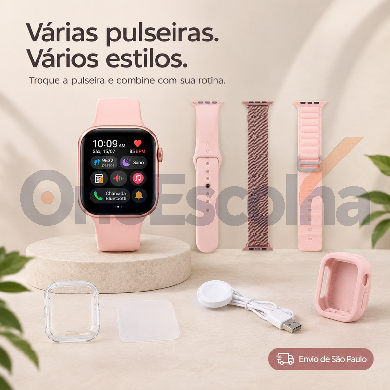 Envio de São Paulo Opções: [7 Pulseiras+] Smartwatch em Kit, Multifuncional, Controle de Música, iOS & Android