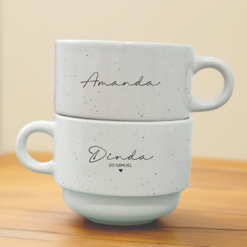 Xícara Personalizada Dinda Dindo Batizado Presente Padrinhos 180ml