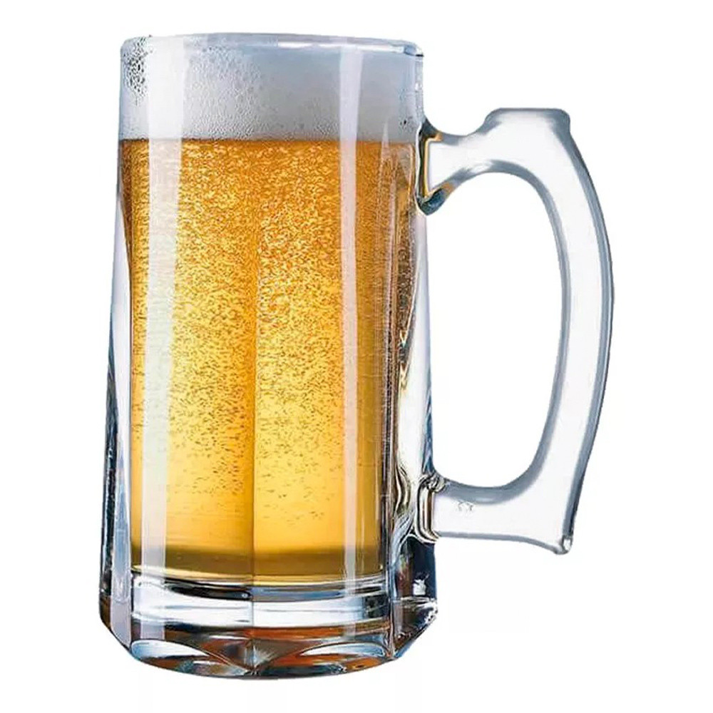 Caneca de Chopp Zero Grau Vidro Transparente Casual Resistente Bar 380ml Class Home