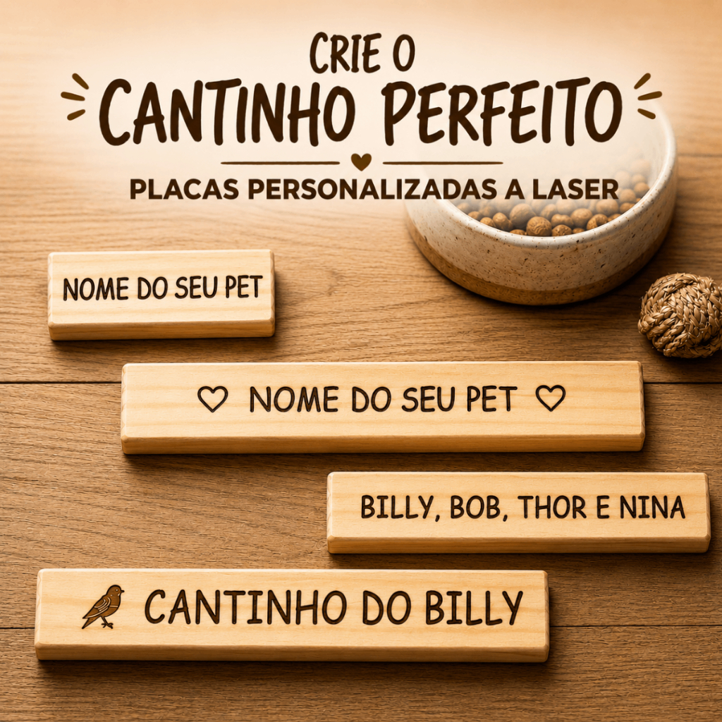 Placa personalizada a Laser com nome do seu Pet ou uma Frase