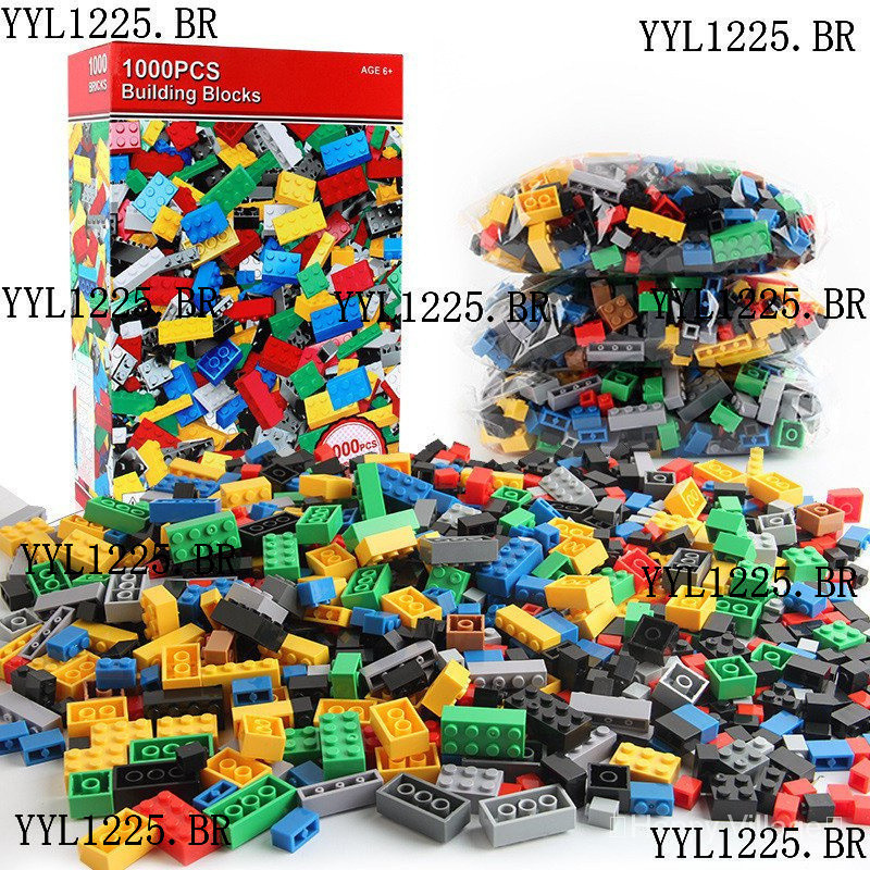 1000 Peças DIY Creative Building Blocks Bulk Sets Cidade Classic Bricks Assembly Brinquedos Educativos para Crianças